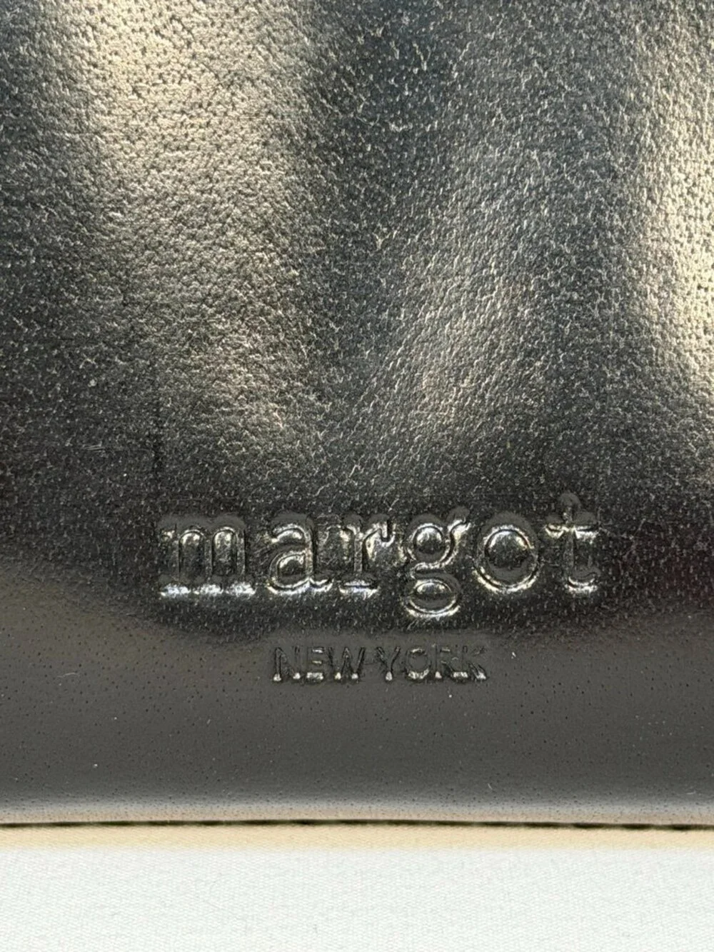 MARGOT NY Black Leather Gabby Zip-Around Large Wallet